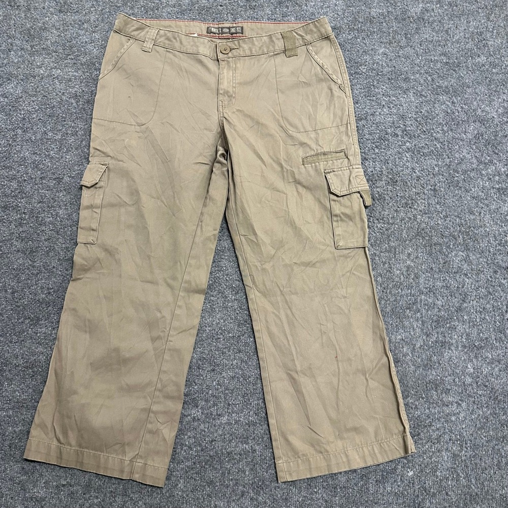 Dickies Cargo Pants Womens Size 16R Khaki Tan Cotton Relaxed Fit Work Utility